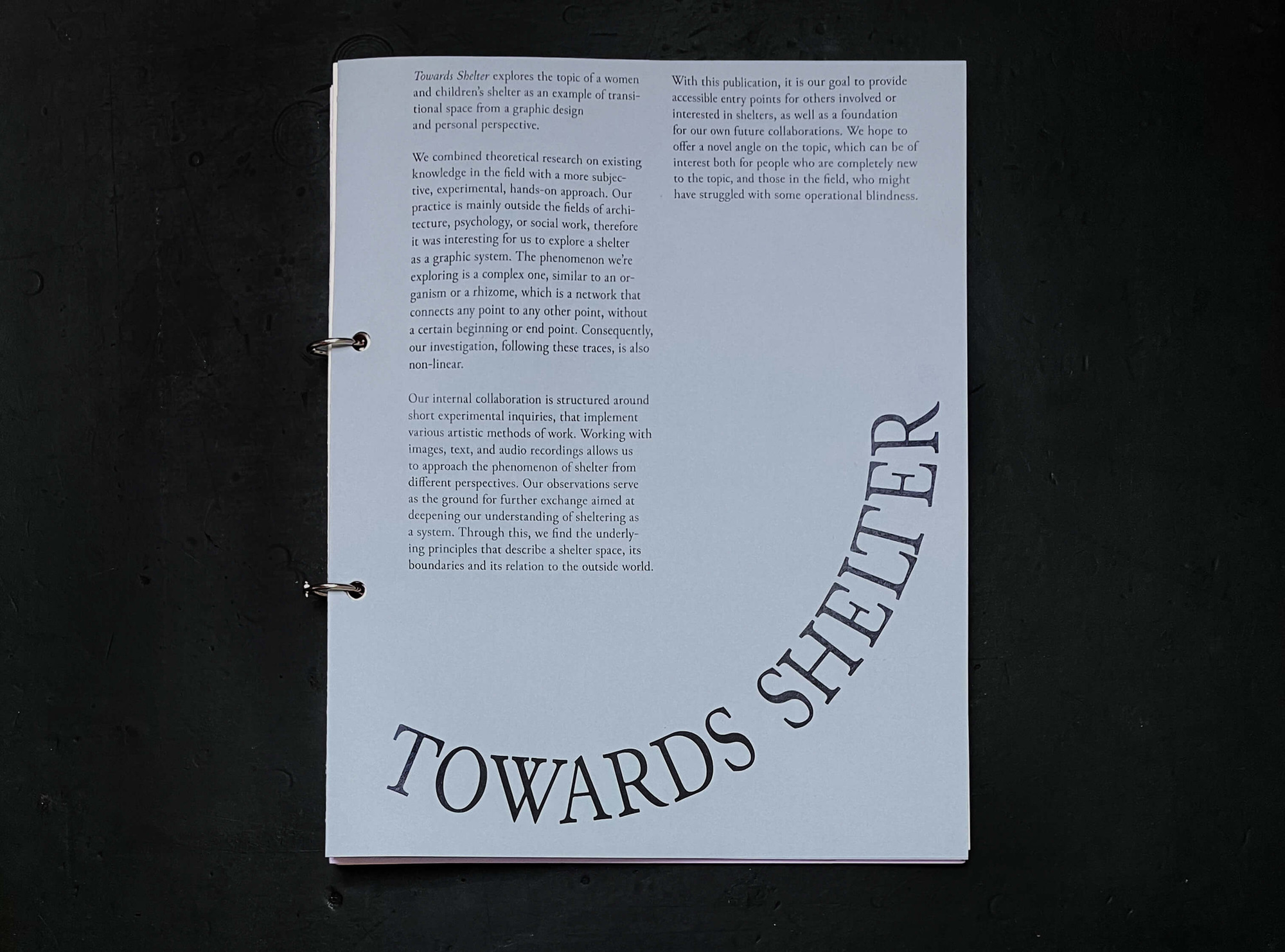 Towards Shelter
